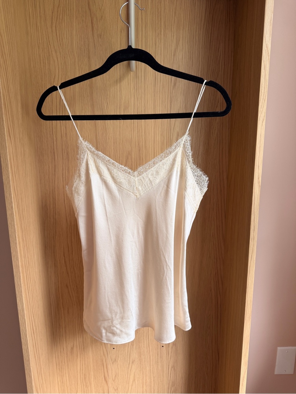 Vince Silk Lace Trim Ivory Camisole Top